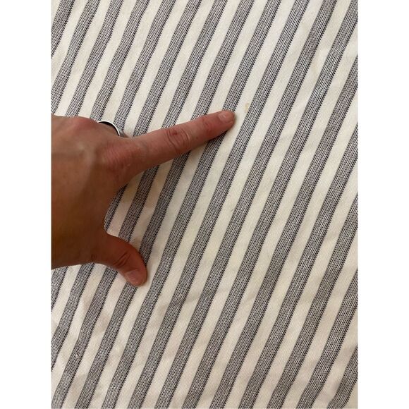 Rouge Margaux Gray and White Stripe Blouse, One Size - Picture 5 of 8